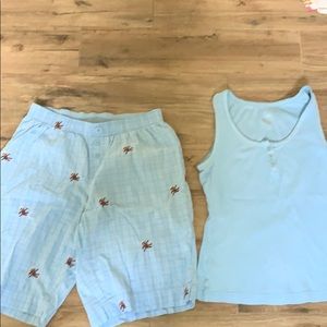 Nick & Nora blue sock monkey pjs